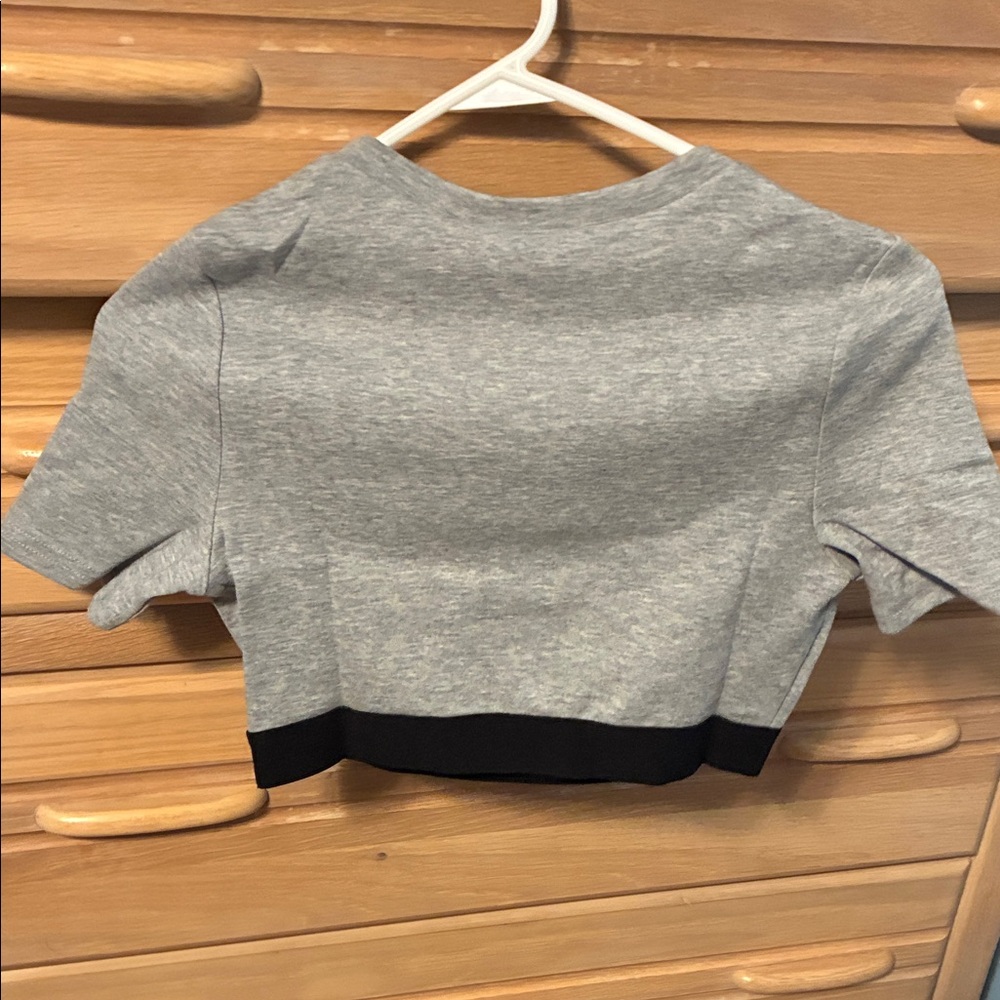 Choosy Chic Gray Crop Top for Women Small Backyard Barbeque - Picture 6 of 7